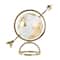 White & Gold Aluminum Tabletop Globe in Arrow Stand